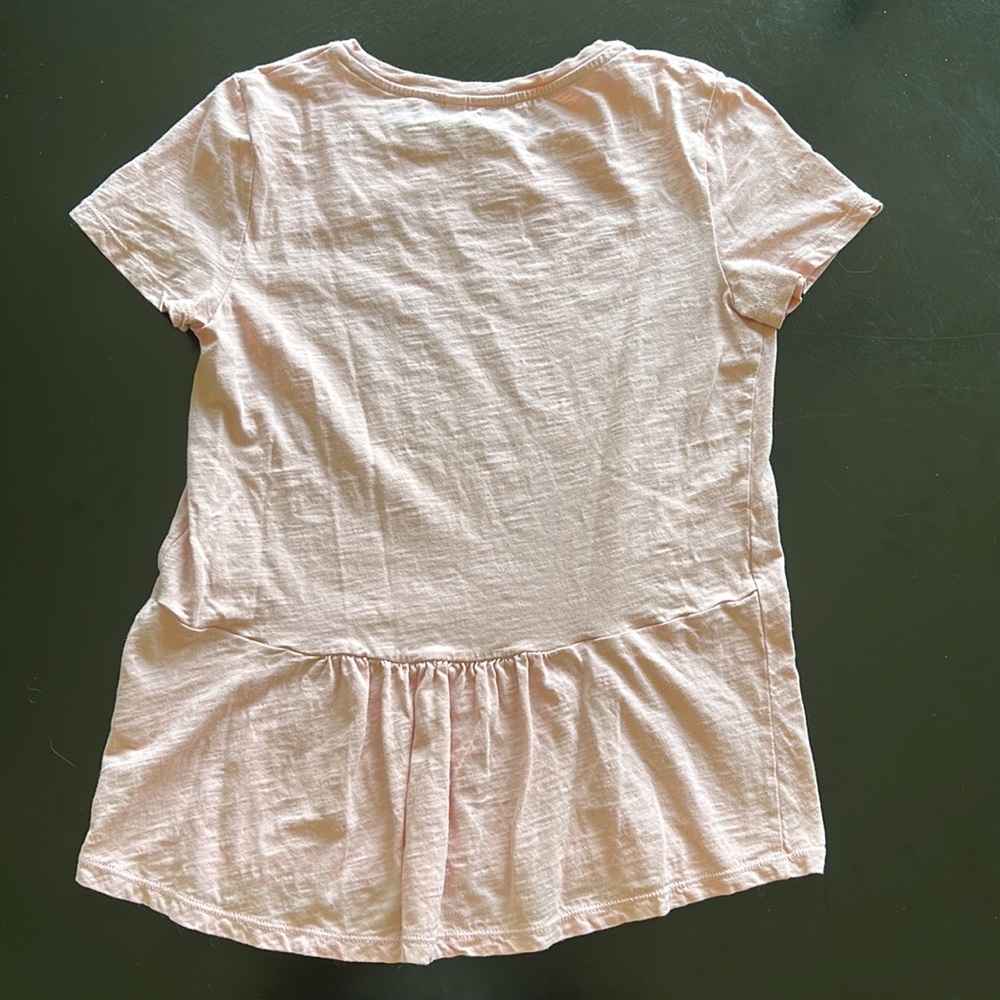 Boden ruffled pink tee, size XS